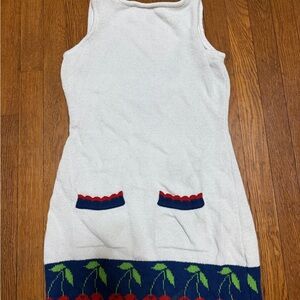 Kimchi Blue White Dress with Cherry and Blue Accents